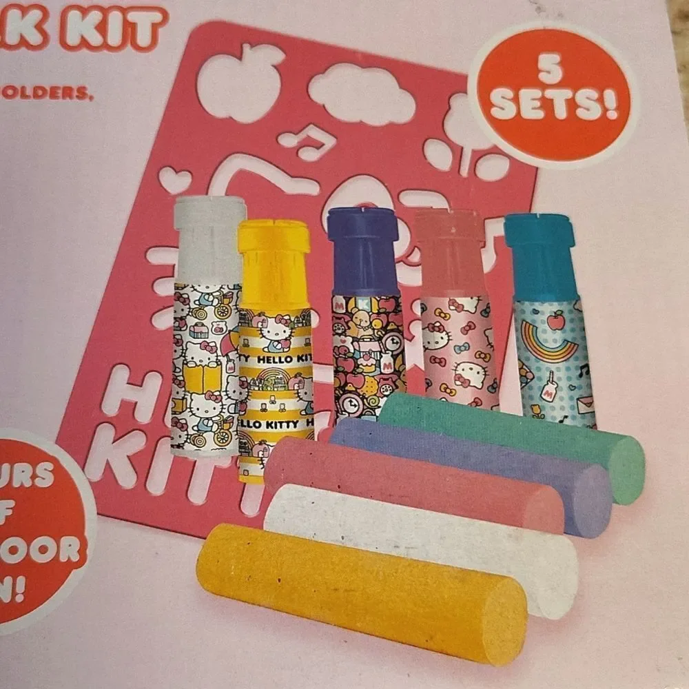 Sanrio Hello Kitty‎ Colorful Pastels Jumbo 5 Sets Chalk Kit NWT